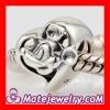 Antique Sterling Silver Love Heart Charm Beads with Micky Mouse Head