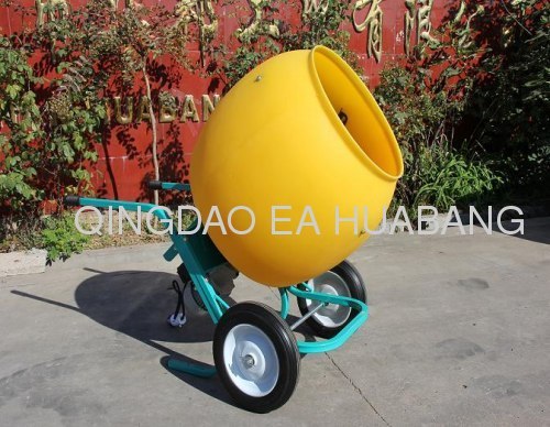 electrical portable concrete mixer with 6cuft yellow ploy drum
