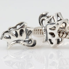 Antique Sterling Silver Gracefully Dancing Butterfly Charm Beads European Compatible