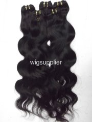 Human Hair Weft,Body Wave Natural Black,14-18