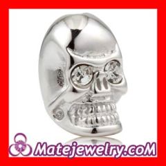 Rhodium plated Silver skull beads