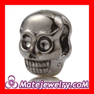 black silver skull beads