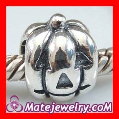 european Style Jack-O-Lantern Silver Beads For Thanksgiving