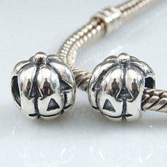 european Style Jack-O-Lantern Silver Beads For Thanksgiving