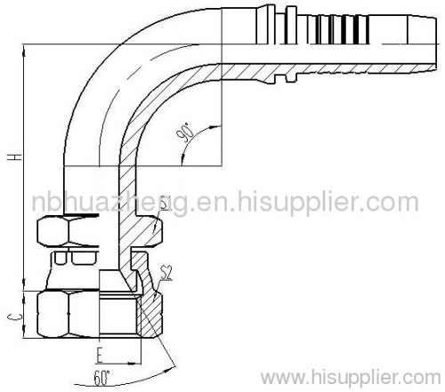 90°JIS Metric Female 60° Cone Seat Seal