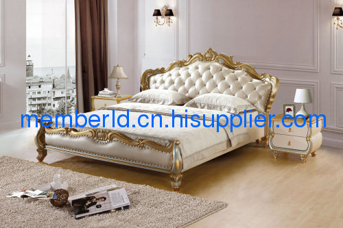 genuine leather bed fabric bed real leather bed