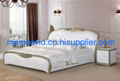 furniture softbed genuine leather bed fabric bed E19
