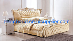 furniture softbed genuine leather bed fabric bed E102