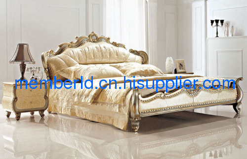 furniture softbed genuine leather bed fabric bed E103