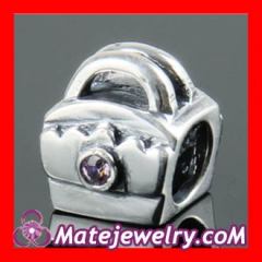 silver handbag bead charm