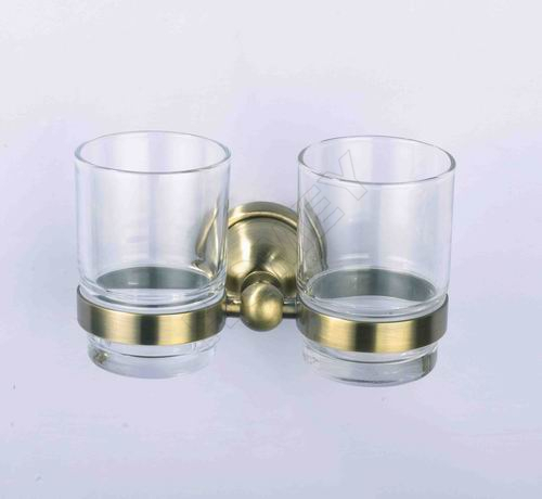 glass holder double tumber bronze color