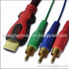 HDMI Cable Converter to RCA Cable, Applicable for Microsoft's Xbox360 and Sony's PlayStation3