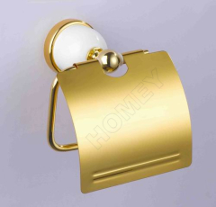 Toilet paper holder golden and white color