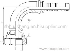 90° Metric Female Flat Seal