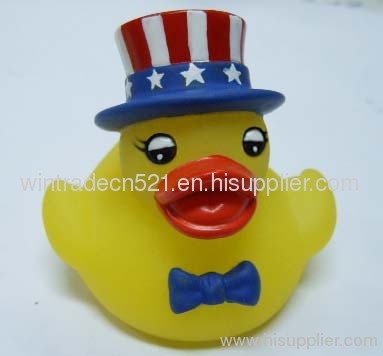 Tophat pvc duck gentleman duck with american flag