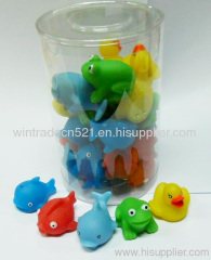 Plastic bath toy animals
