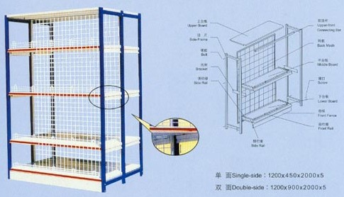 Plain Metal Supermarket Shelfs