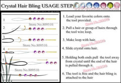 7 vivid Colors Crystal Hair Diamond/Bling/Jewelry In stock