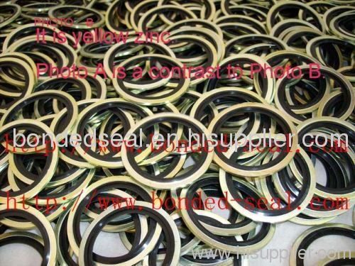 yellow zinc and black rubber bonded seal