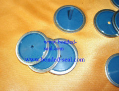 white zinc and blue rubber bonded seal