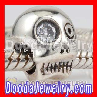 european sterling silver skull head charm beads