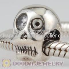 Wholesale european sterling silver skull head charm beads