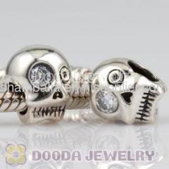 Wholesale european sterling silver skull head charm beads