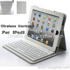 White Folio Leather Case With Bluetooth Keyboard