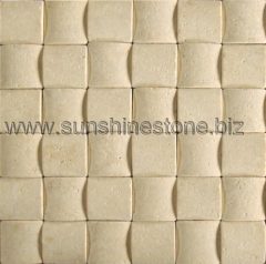 Cream Marble natural split face mosaic