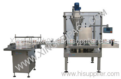 Can feeding, filling and packaging machine