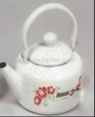 wooden enamel kettle