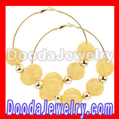 Basketball Wives Mesh Earrings Gold Rhinestone Wholesale