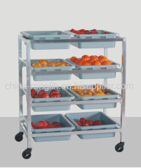 Open style Mobile Plastic shelving ( Eight boxes )