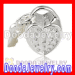 Silver european Lock-Key Charm Beads