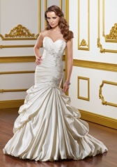 GEORGE BRIDE Luxury Mermaid/Trumpet Satin Chapel Train Wedding Dress