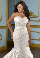 GEORGE BRIDE Mermaid Sweetheart Satin Plus Size Wedding Dress