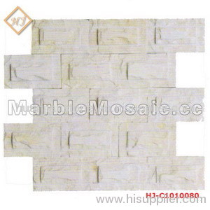 whites marble backsplash mosaic tiles