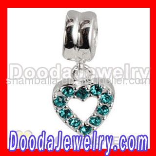 european Silver Heart Dangle Charms