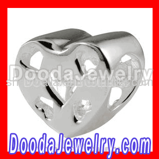 Sterling Silver european Heart Charm Beads For Valentines Day
