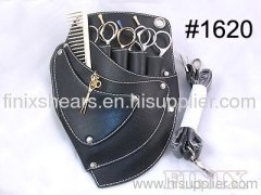 Superior 4 pairs of scissors Black Leather Scissor Holster