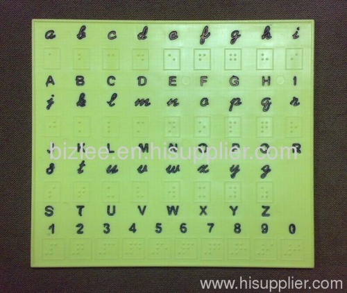 Plastic English Alphabet Trainer Plate, With braille sign, tactile