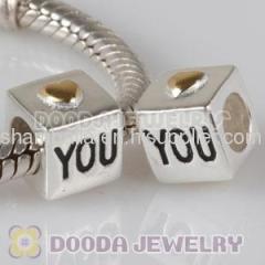 european silver LOVE YOU charm for Mother's Day Gift wholesale