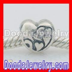european silver Love In Heart charm bead