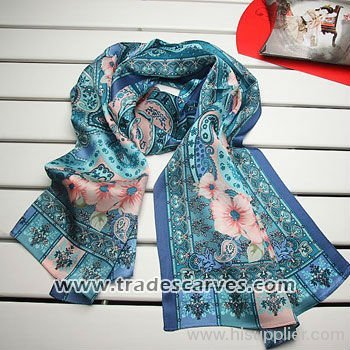 170*52 crepe satin plain oilpainting heavy long silk scarves 001