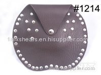 Stylish Coffee Color w/ Lion Head Stereoscopic Logo Scissor Holster