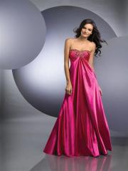 pink and white evening dress