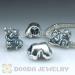 Silver european Chimp Family Charms Beads