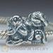 Silver european Chimp Family Charms Beads