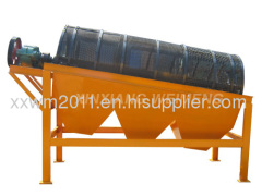 Mining trommel screen for separating waste