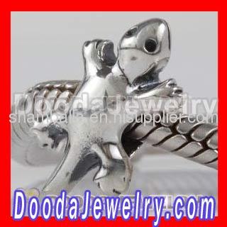 Cheap Silver european Gecko Charms Bead Wholesale